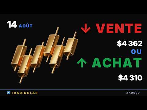 XAUUSD 14/8 : l'or casse la ligne baissière — vers 4 362 ou repli à 4 310 ?